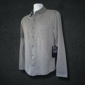 Fabletics The Dash Long Sleeve Gray Button-Up Shirt | Men’s Size Small | NWT